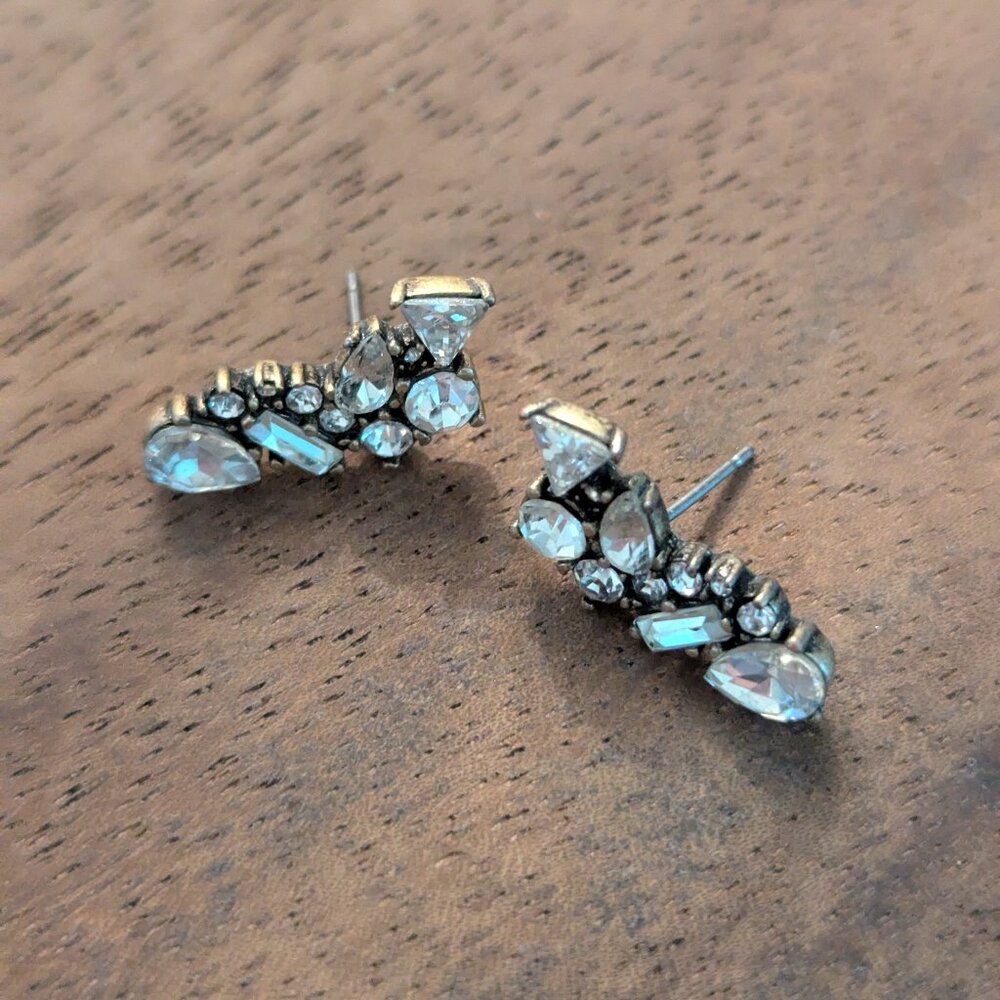 BaubleBar Crystal Stud Ear Crawlers